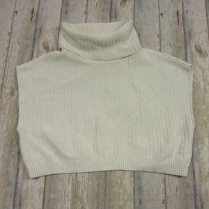 Free People Womens White Knit Sleeveless Crop Top Turtleneck XS coastal grandma